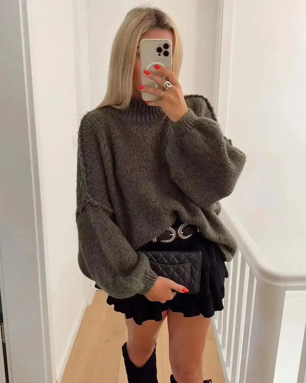 Women's Slouchy Knit Sweater – Oversized Autumn Pullover