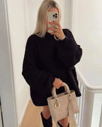 Women's Slouchy Knit Sweater – Oversized Autumn Pullover