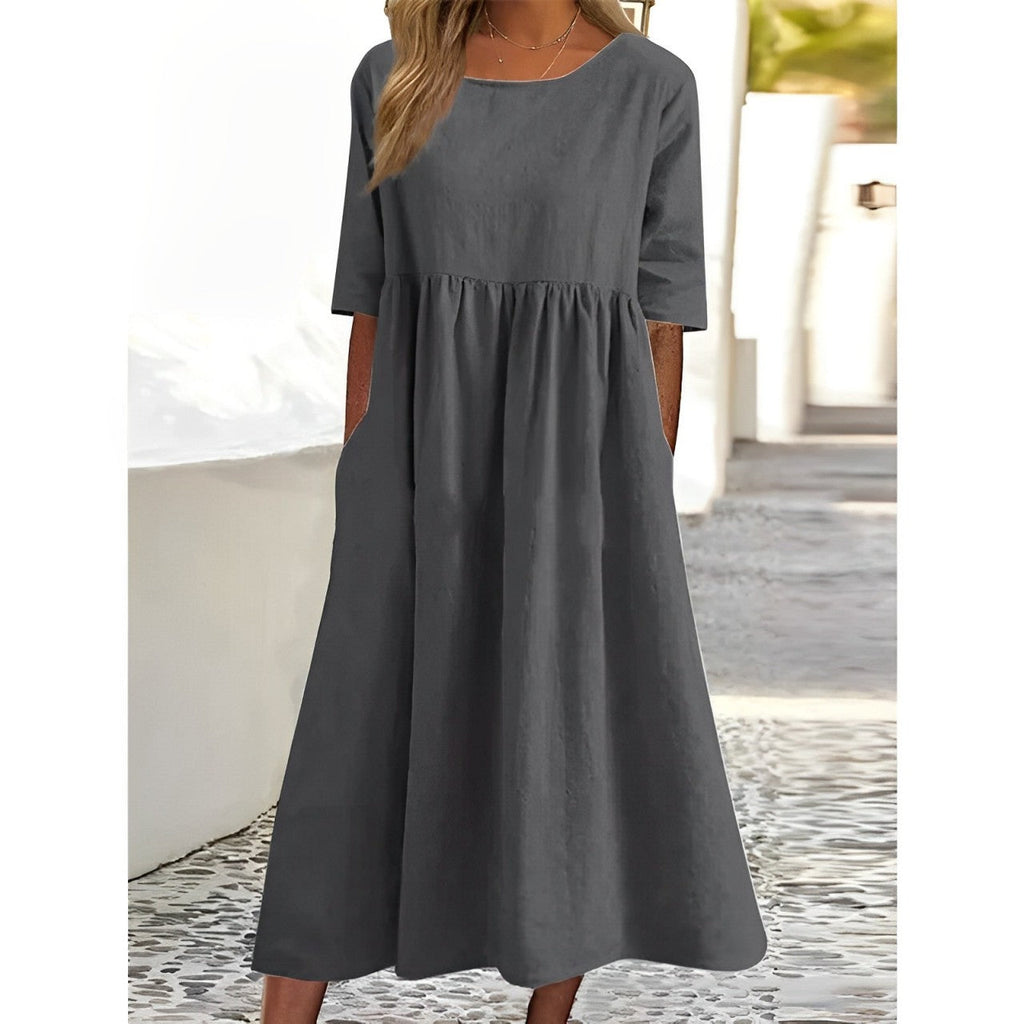 Women's Breathable Midi Dress – Casual Summer Dress