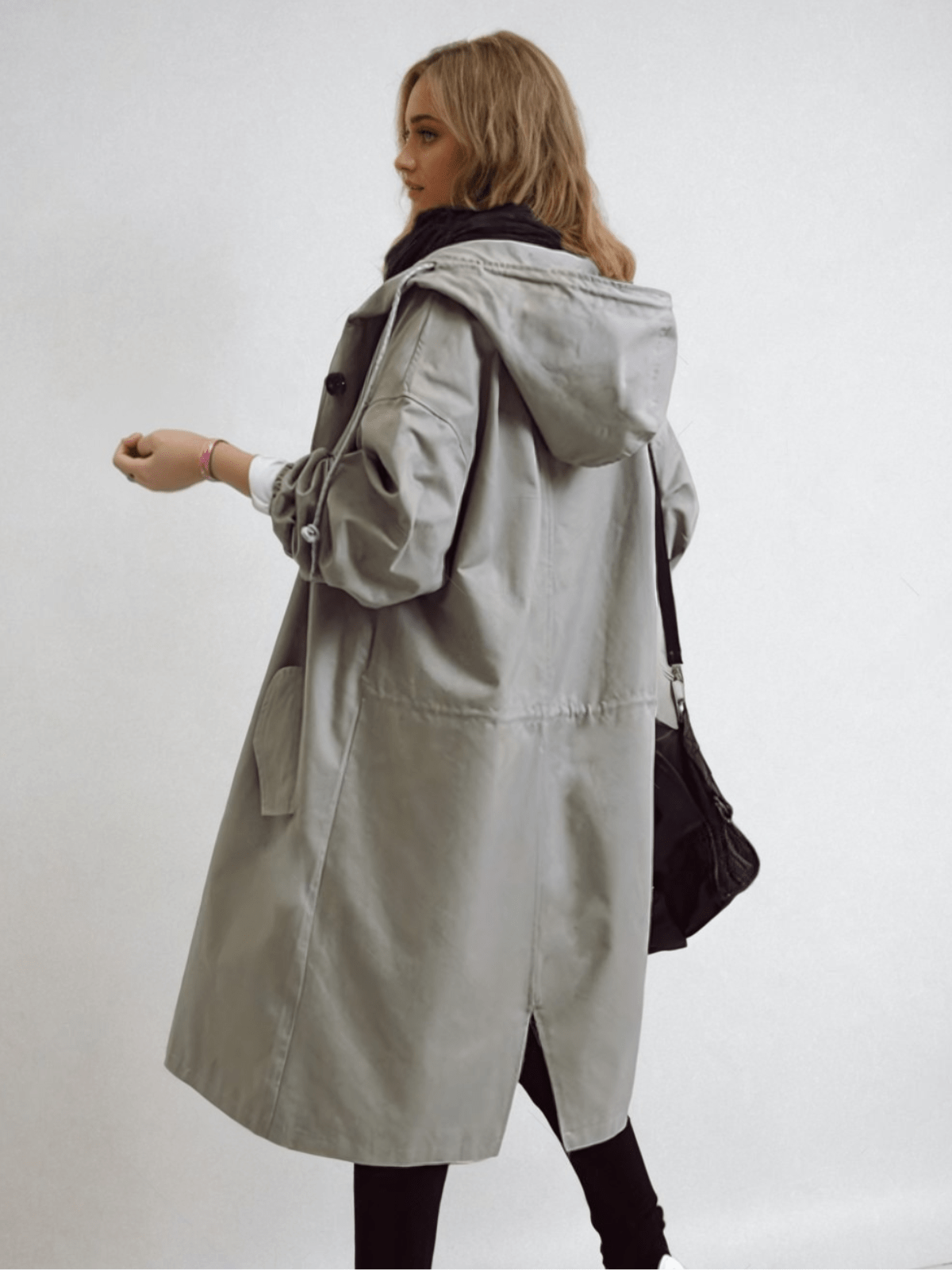 Women's Water-Repellent Trench Coat – Hooded Long Raincoat