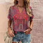 Women’s Summer Blouse – Short Sleeve Lightweight Blouse – Mia