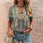 Women’s Summer Blouse – Short Sleeve Lightweight Blouse – Mia