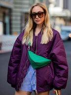 Women's Oversized Bomber Jacket – Relaxed Fit Zip-Up Jacket