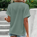 Women's V-Neck Blouse – Button Front Casual Blouse – Isabelle