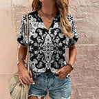 Women’s Summer Blouse – Short Sleeve Lightweight Blouse – Mia