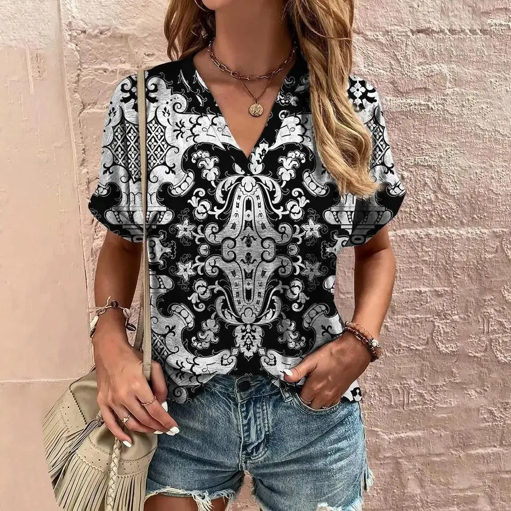 Women’s Summer Blouse – Short Sleeve Lightweight Blouse – Mia