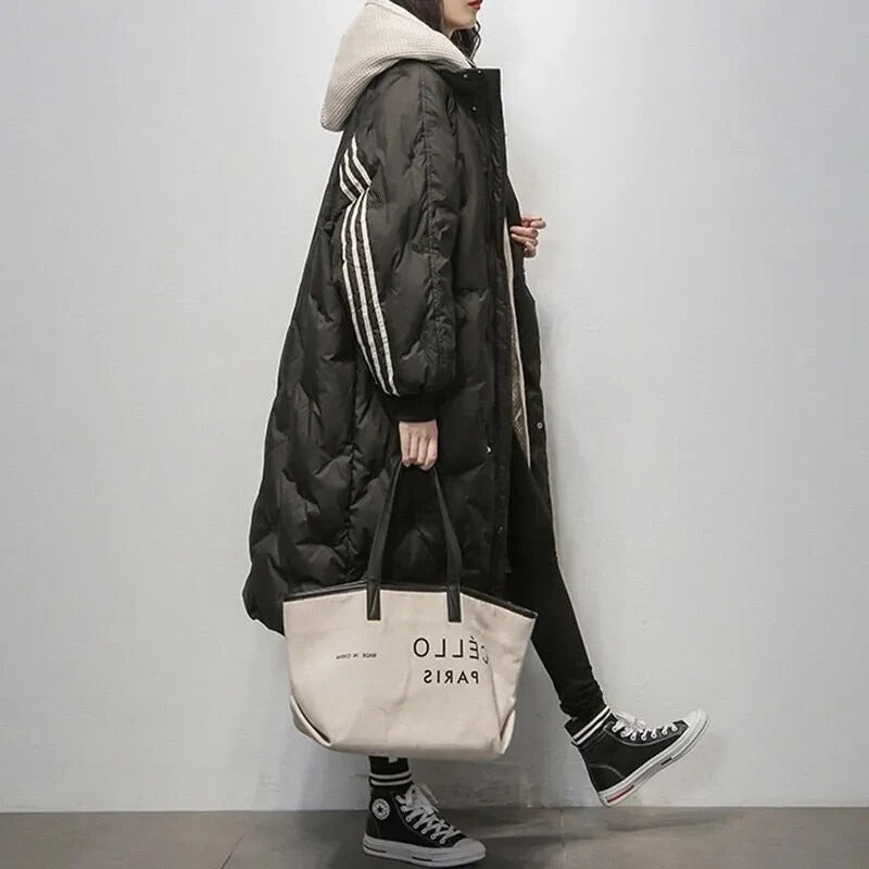Women's Longline Puffer Jacket – Quilted Cold Weather Jacket
