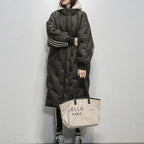 Women's Longline Puffer Jacket – Quilted Cold Weather Jacket