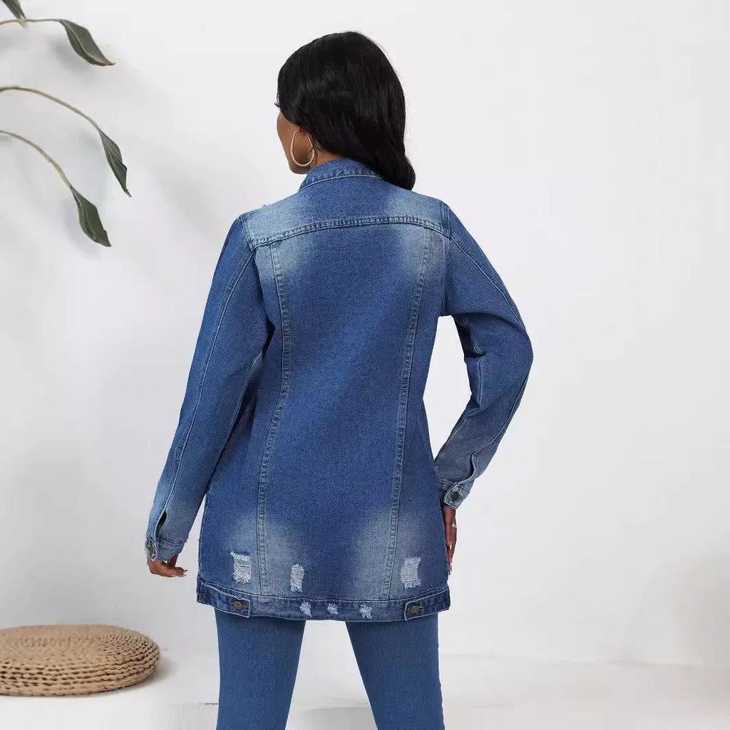 Women's Oversized Denim Jacket – Vintage Wash Jacket