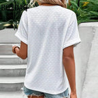 Women's V-Neck Blouse – Button Front Casual Blouse – Isabelle