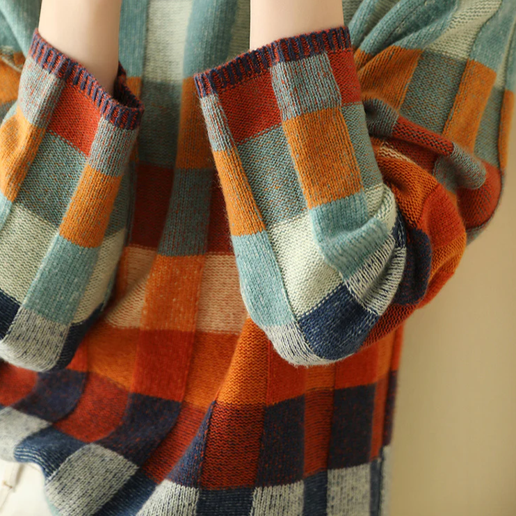 Women's Patterned Sweater – Relaxed Winter Knit Pullover