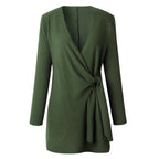 Women's Wrap Front Cardigan – V-Neck Tie Waist Long Sleeve Cardigan