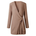 Women's Wrap Front Cardigan – V-Neck Tie Waist Long Sleeve Cardigan