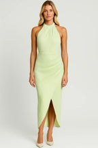 Women's Halter Midi Dress – Open Back Dress