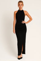 Women's Halter Midi Dress – Open Back Dress