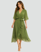 Women's Wrap Midi Dress – Waist Tie Dress