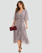Women's Wrap Midi Dress – Waist Tie Dress