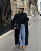 Women's Mid-Length Trench Coat – Tailored Button Front Coat