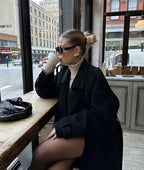 Women's Mid-Length Trench Coat – Tailored Button Front Coat