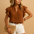 Women's Sleeveless Work Blouse – Tailored Office Blouse