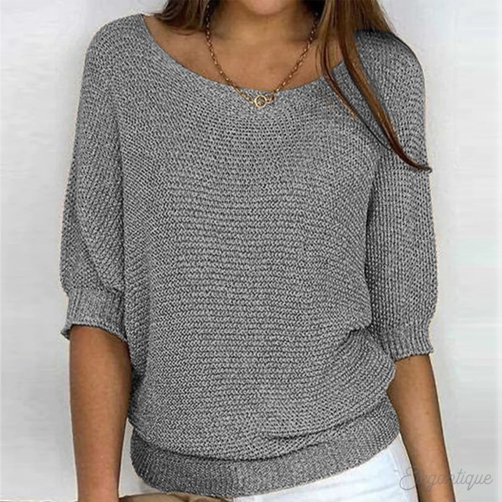 Women's Knit Sweater – Classic Relaxed Fit Pullover