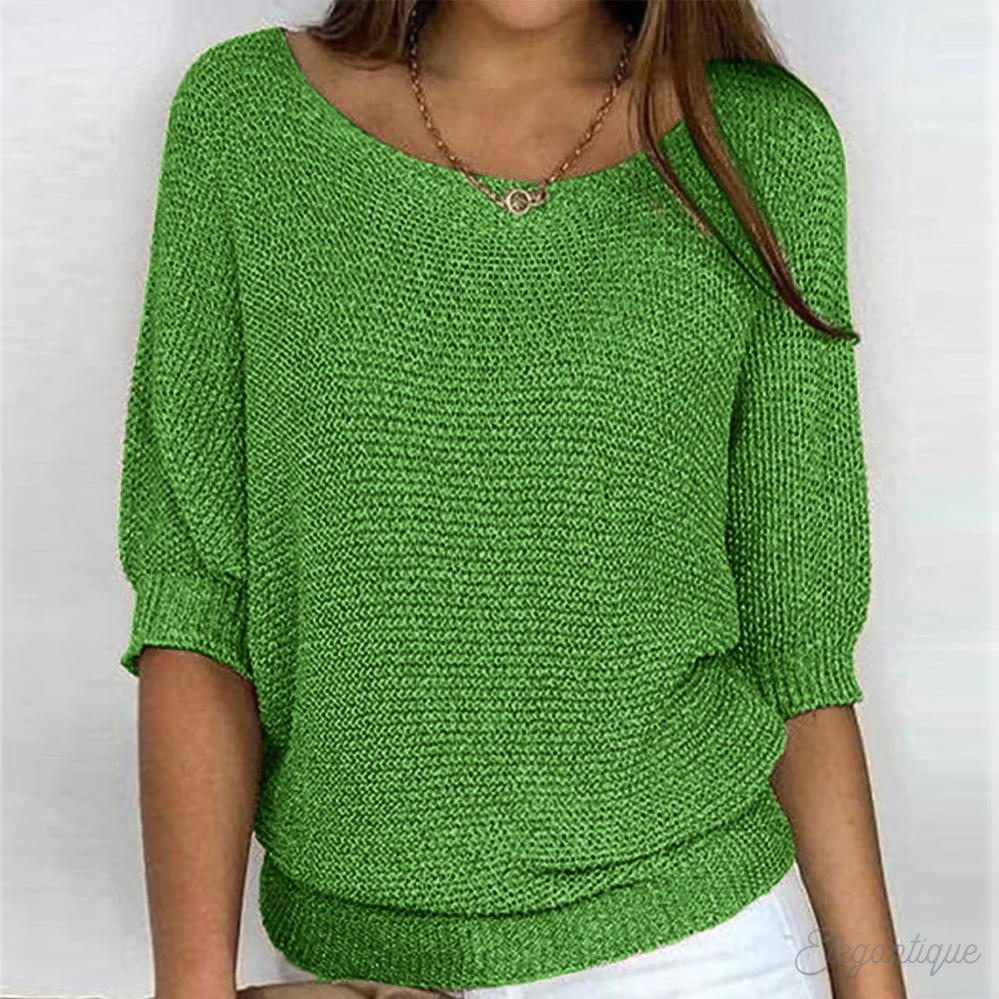 Women's Knit Sweater – Classic Relaxed Fit Pullover