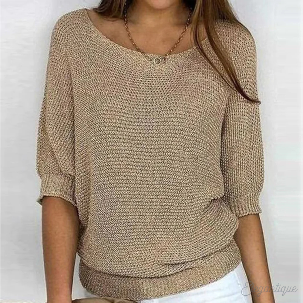 Women's Knit Sweater – Classic Relaxed Fit Pullover