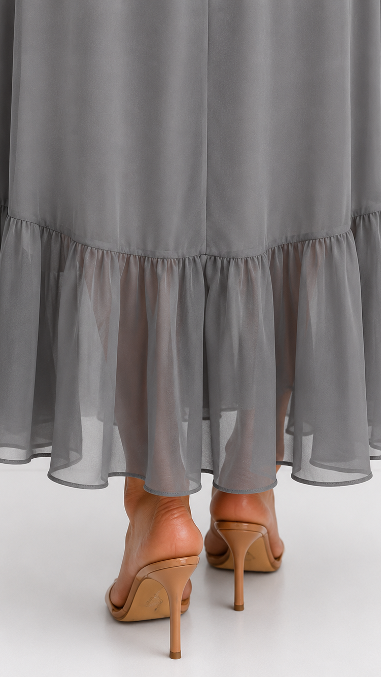 Women's V-Neck Wrap Dress – Tie Waist Flowy Occasion Dress