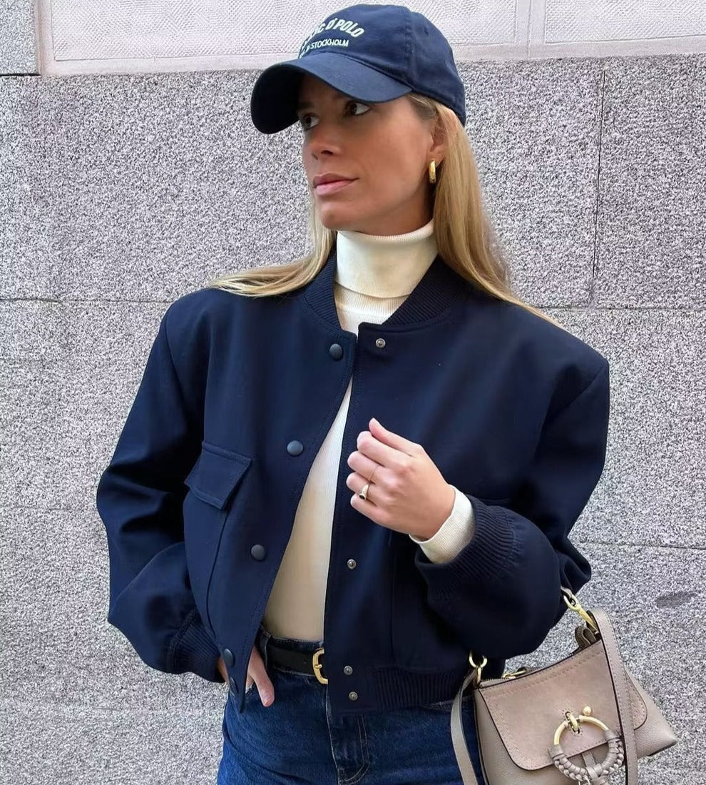Women's Plush Bomber Jacket – Velvet Look Zip Front Evening Jacket
