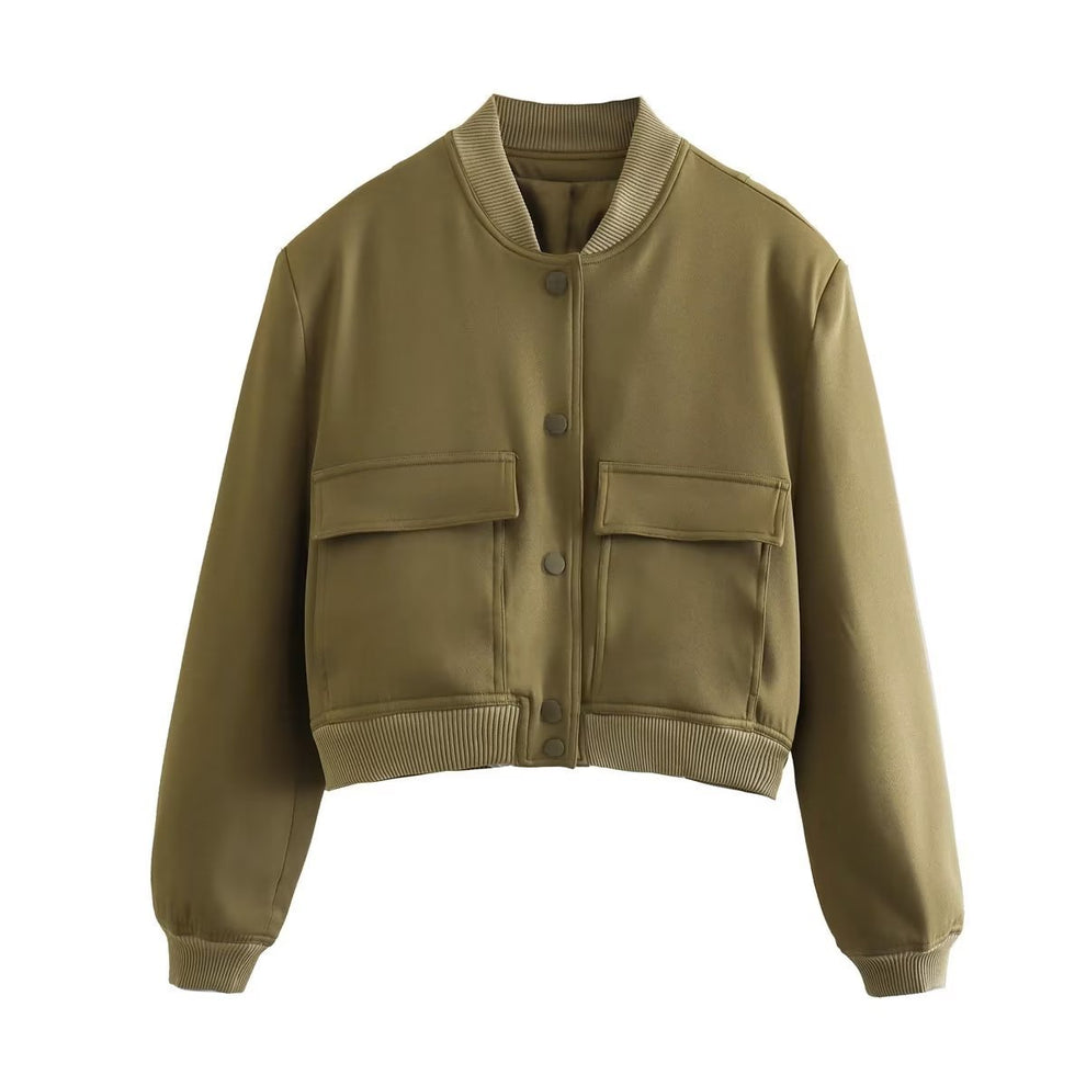 Women's Plush Bomber Jacket – Velvet Look Zip Front Evening Jacket