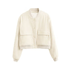 Women's Plush Bomber Jacket – Velvet Look Zip Front Evening Jacket