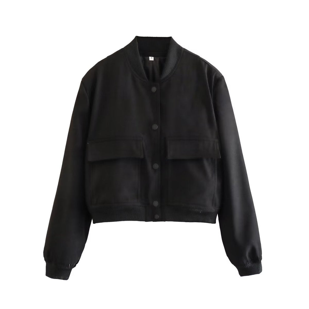 Women's Plush Bomber Jacket – Velvet Look Zip Front Evening Jacket