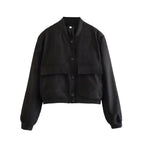 Women's Plush Bomber Jacket – Velvet Look Zip Front Evening Jacket