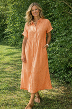 Women's Button-Up Shirt Dress – Casual Summer Dress