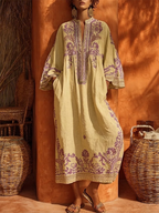 Women's Floral Embroidered Occasion Dress – Flowy Feminine Formal Dress