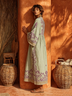 Women's Floral Embroidered Occasion Dress – Flowy Feminine Formal Dress