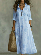 Women's Floral Midi Dress – Boho Swing Dress