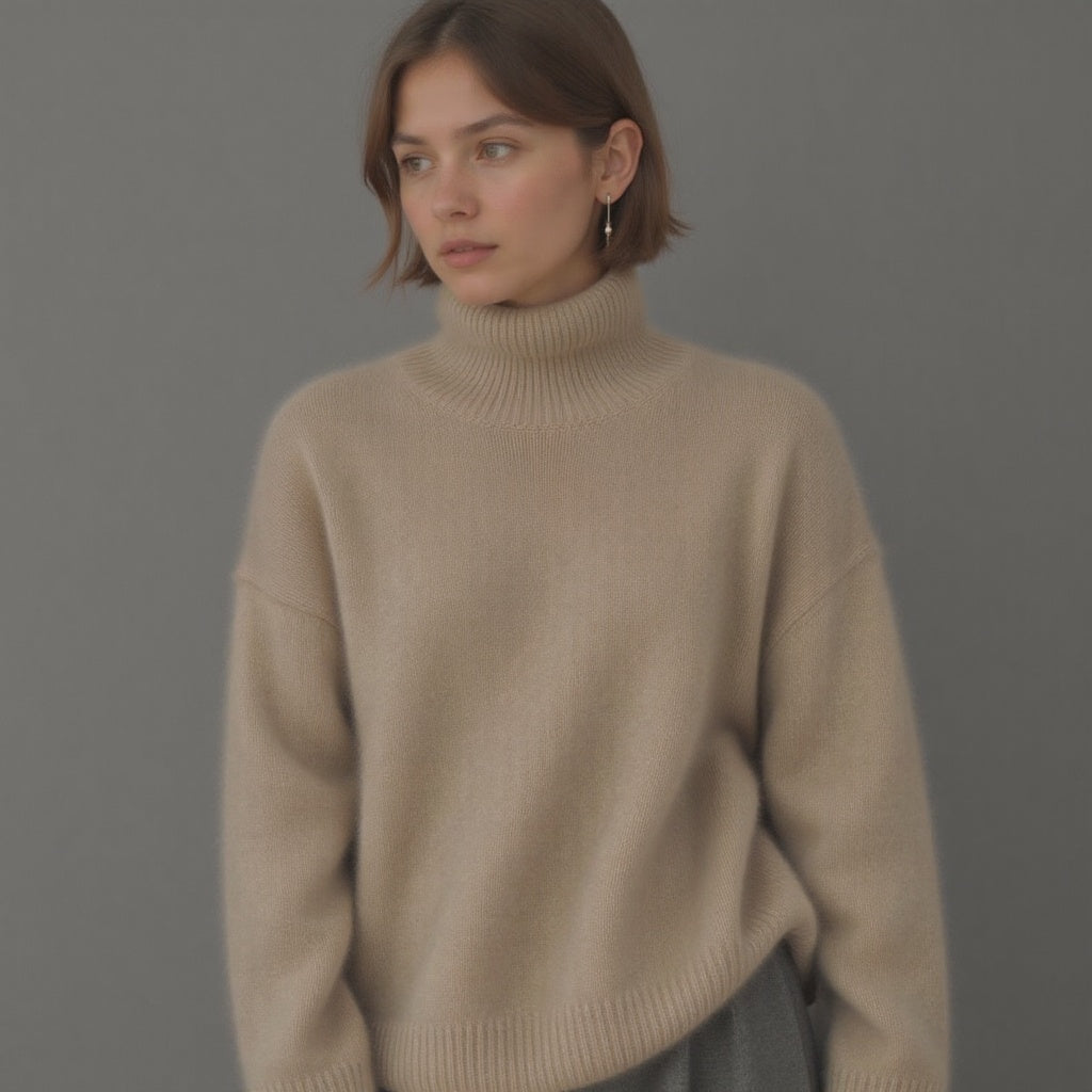 Women's Turtleneck Sweater – Oversized Knit Sweater – Sydney