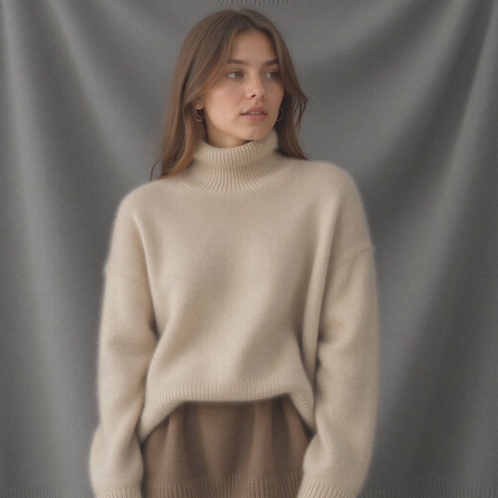 Women's Turtleneck Sweater – Oversized Knit Sweater – Sydney