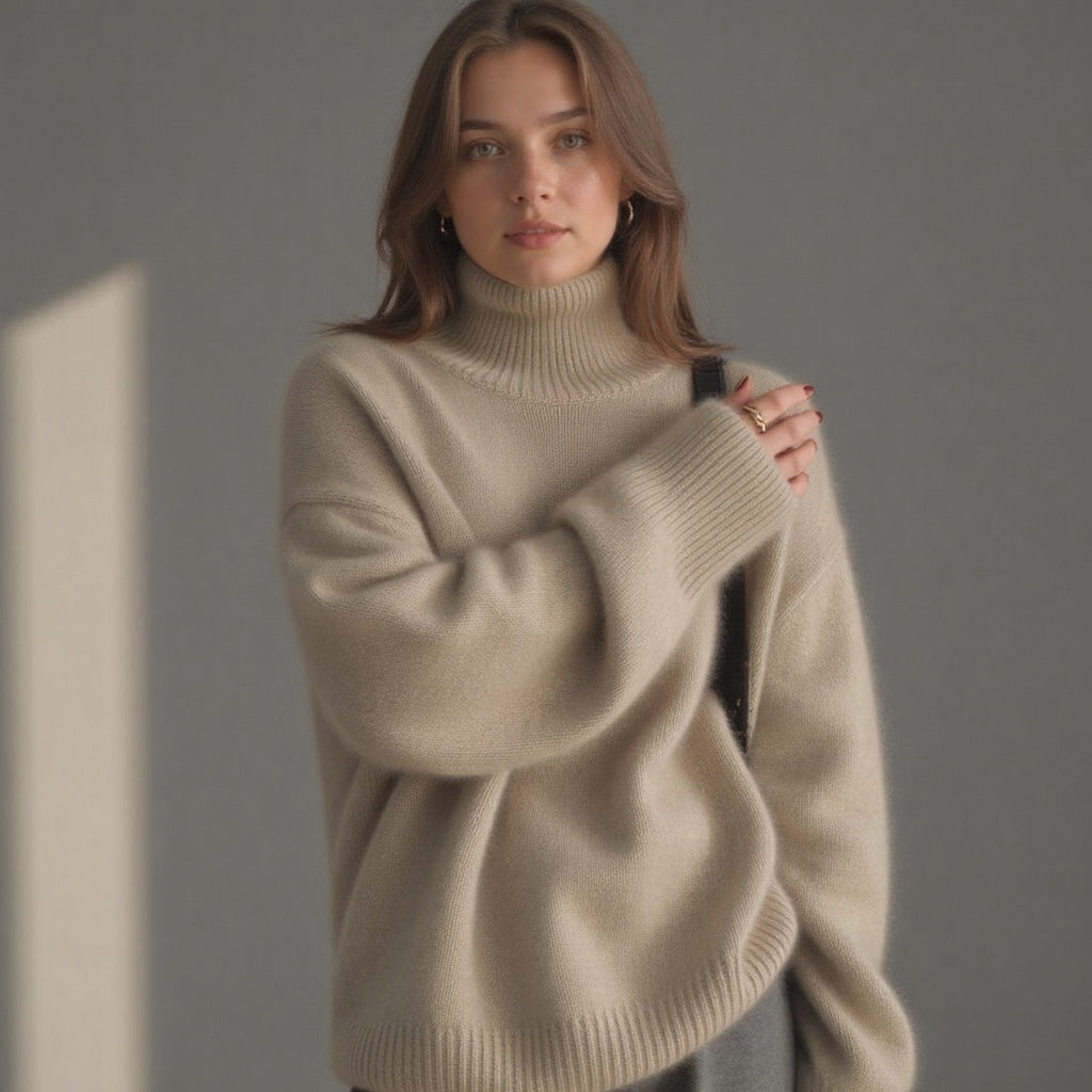 Women's Turtleneck Sweater – Oversized Knit Sweater – Sydney