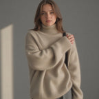 Women's Turtleneck Sweater – Oversized Knit Sweater – Sydney
