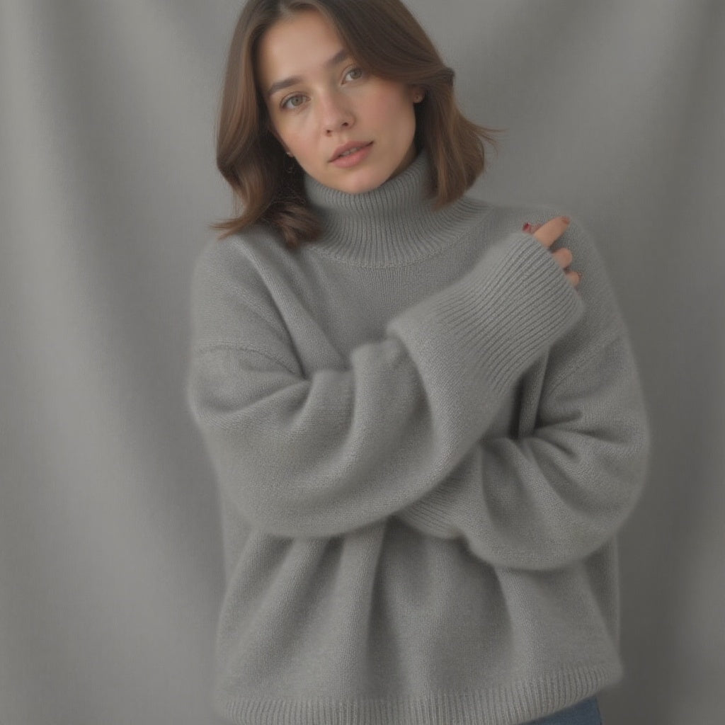 Women's Turtleneck Sweater – Oversized Knit Sweater – Sydney