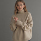 Women's Turtleneck Sweater – Oversized Knit Sweater – Sydney
