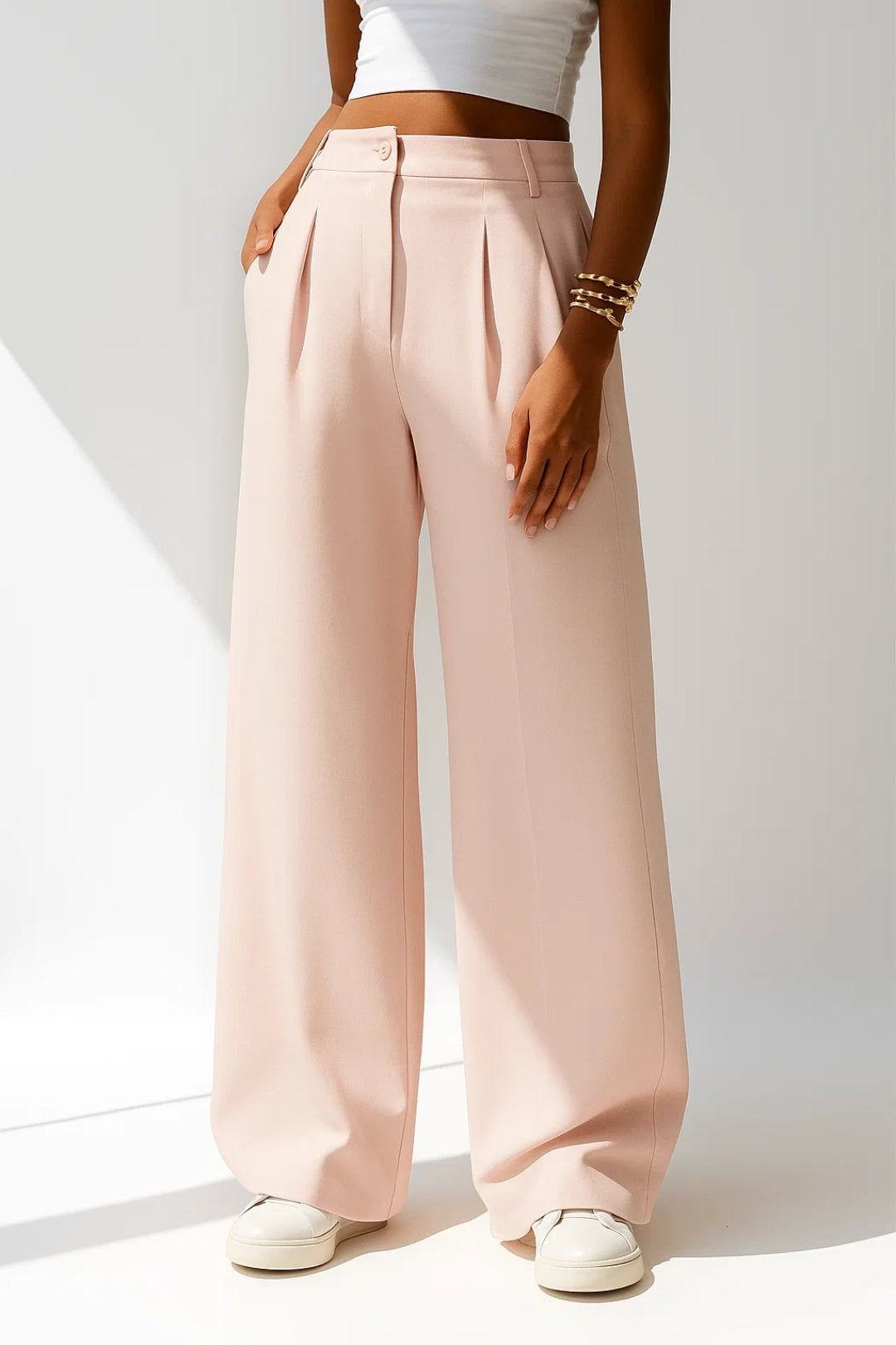 Women's Pleated Pants – High Waist Wide Leg Pants