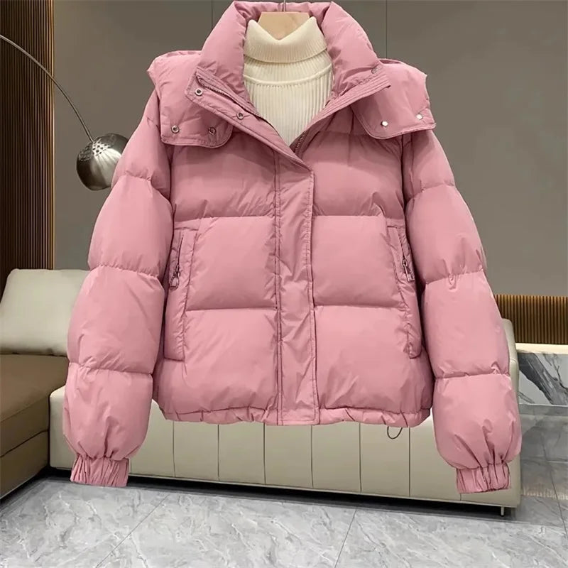 Women's Relaxed Puffer Jacket – Quilted Casual Winter Jacket