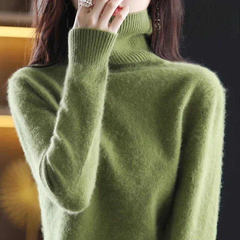 Women's Classic Turtleneck Sweater – Soft High Neck Winter Pullover