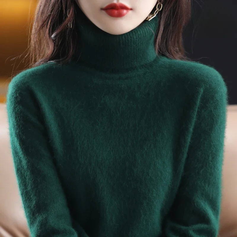 Women's Classic Turtleneck Sweater – Soft High Neck Winter Pullover