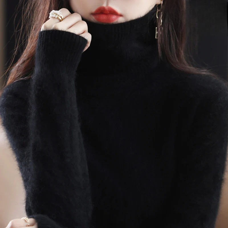 Women's Classic Turtleneck Sweater – Soft High Neck Winter Pullover