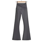 Women's High Waist Stretch Flared Pants – Fitted Everyday Trousers
