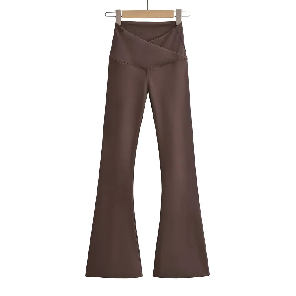 Women's High Waist Stretch Flared Pants – Fitted Everyday Trousers
